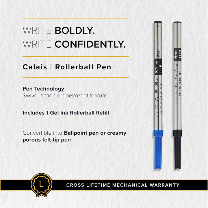 Cross Calais Rollerball (Matt schwarze Kappe, Schreibfarbe: schwarz, inkl. Geschenkbox) Mattgrün, 1