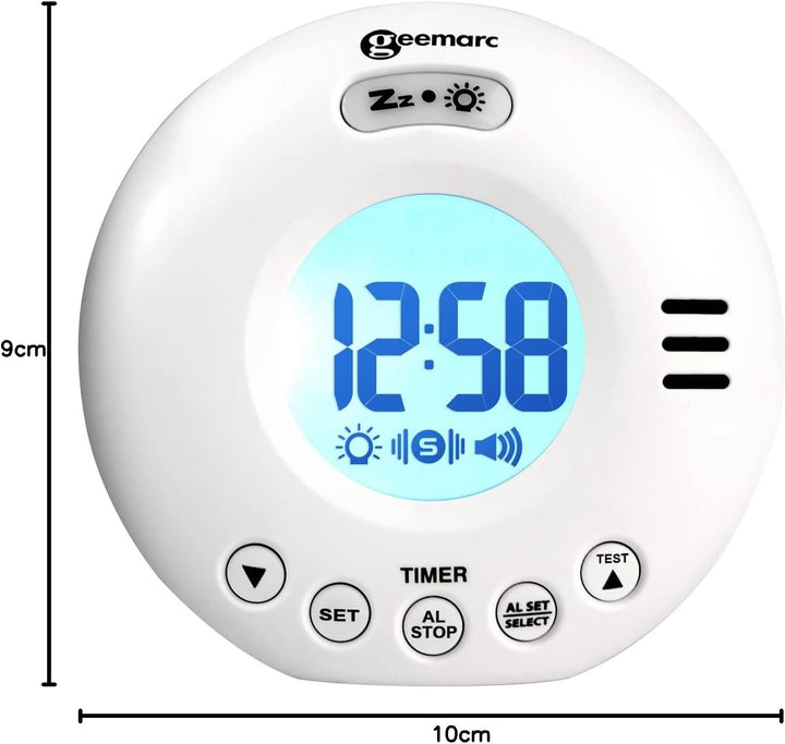 Geemarc Wake'n shake VOYAGER Tragbarer Reisewecker mit extra lautem Alarm 75 dB + Vibration + Reisee