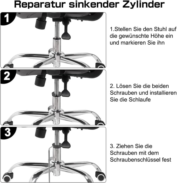 Bürostuhl Gasliftzylinders Entfernungswerkzeuge, 2 Stück Fix Sinking Bürostuhlklemmen zum Stoppen Ab
