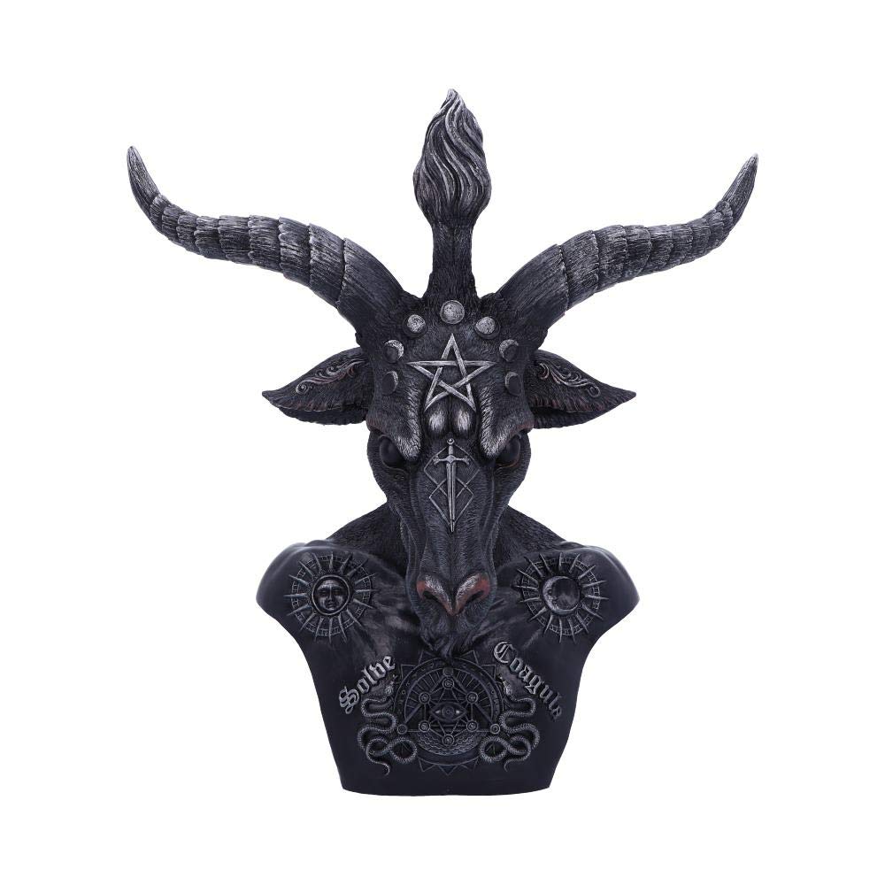 Nemesis Now Himmlische Baphomet-Büste, Polyresin, 33 cm, Schwarz/silberfarben