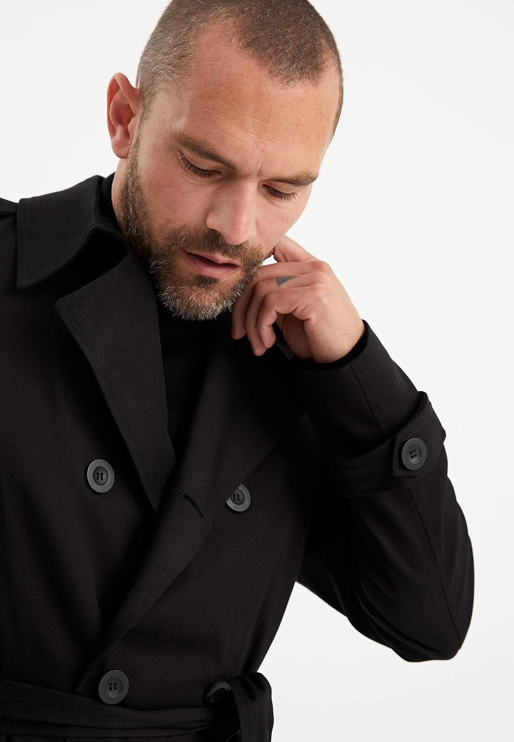 Leif Nelson Trenchcoat Herren kurze Jacke Kurzmantel Halbmantel Business Übergangsjacke Männer Lange