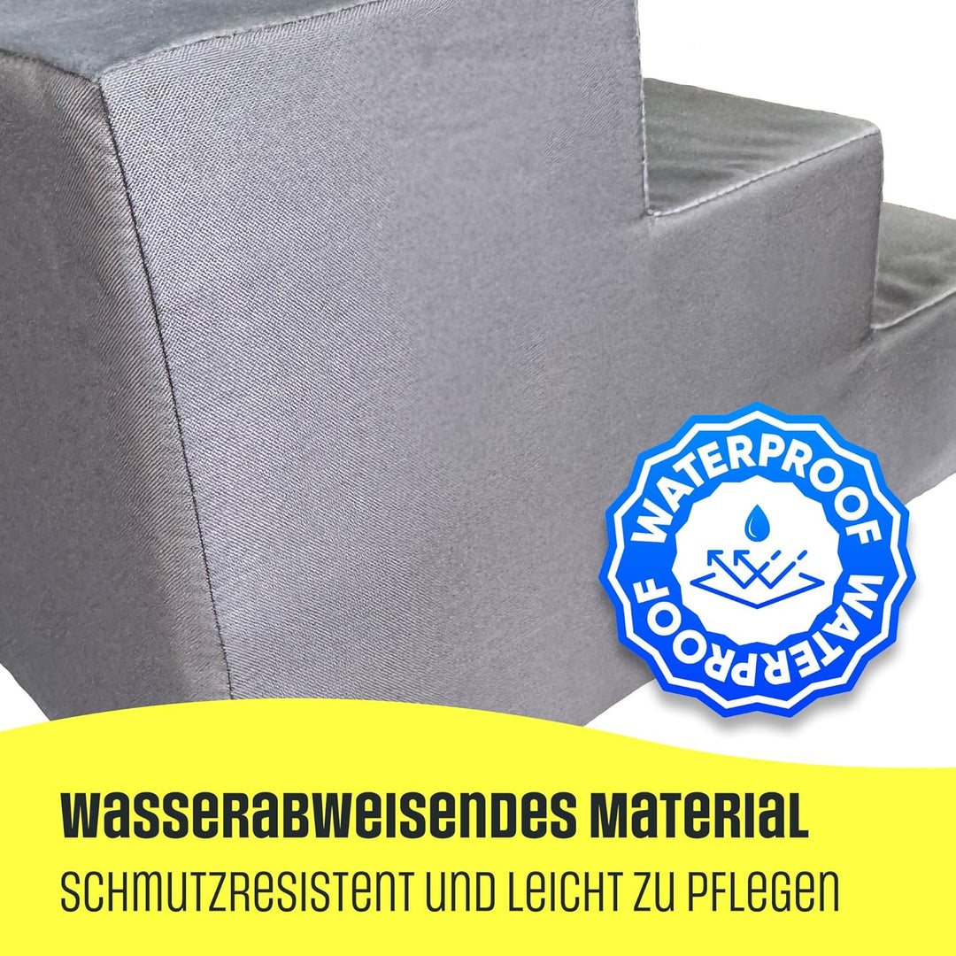 Hundetreppe 3 Stufen 30 cm (3x10cm) Haustiertreppe Hunde Treppe Wasserdicht rutschfest Waschbar Stab