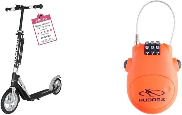 HUDORA BigWheel Air 230 Scooter - Tretroller mit/ohne Handbremse - Stabiler Aluminium-Roller mit Luf