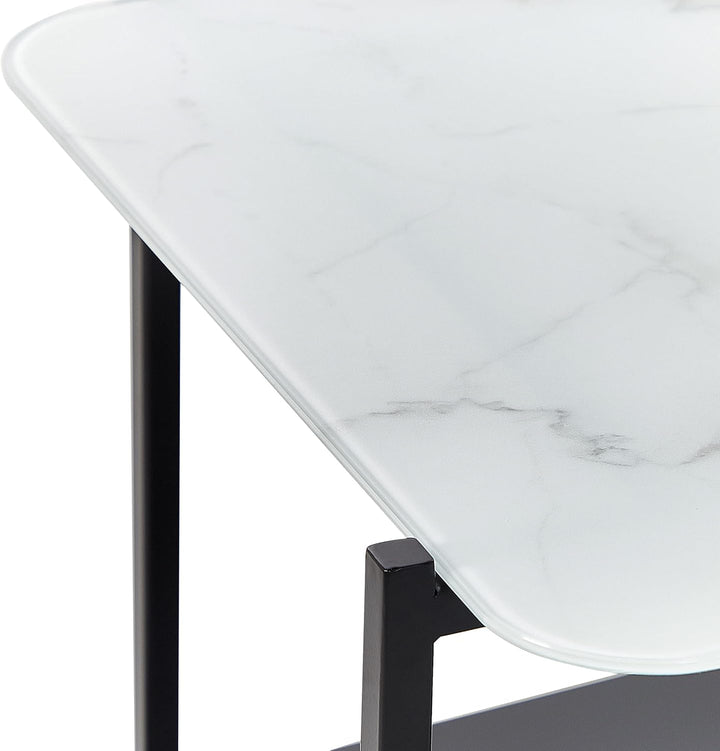 Couchtisch Marmor Optik weiss schwarz 77 x 47 cm rechteckig modern Gloster