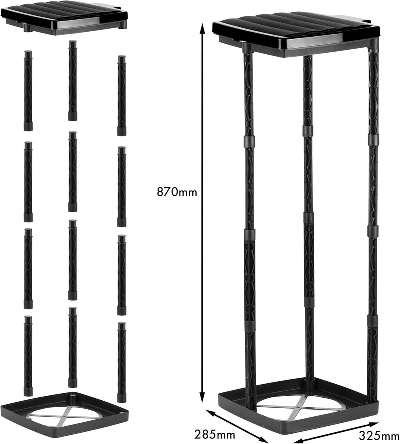 Grizzly Müllsackständer, Mülltütenhalter bis 120L, 3er Set, Schwarze Deckel, höhenverstellbar, geruc