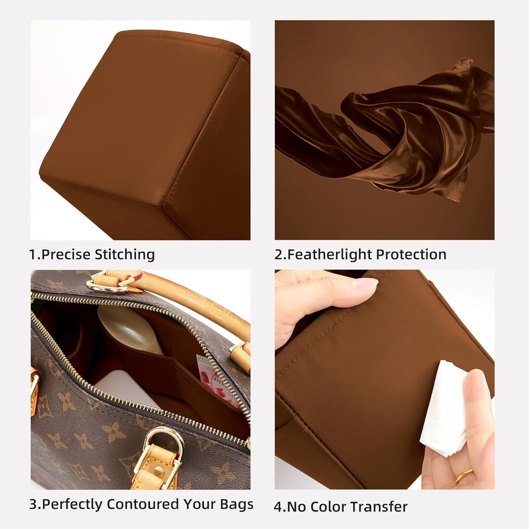 DGAZ Handtasche Tasche Organizer, Seide Innentaschen für LV Speedy Nano/20/25/30/35/40/45 Tasche, Le