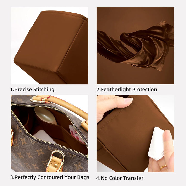 DGAZ Handtasche Tasche Organizer, Seide Innentaschen für LV Speedy Nano/20/25/30/35/40/45 Tasche, Le