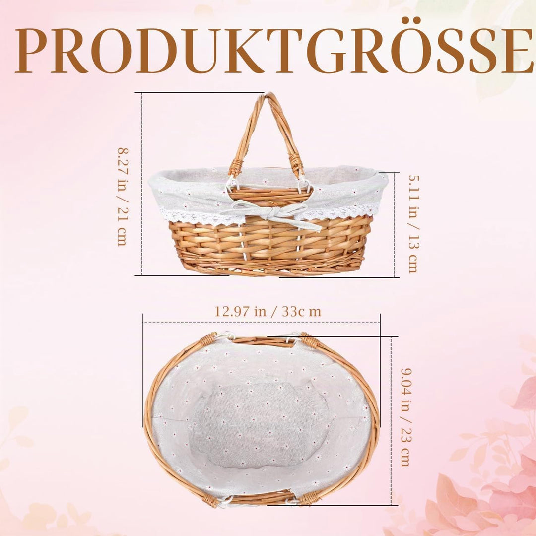 Toyvian Wickelkorb Für Blumenmädchen Handgewebter Storage Basket Für Hochzeiten Picknick Und Dekorat