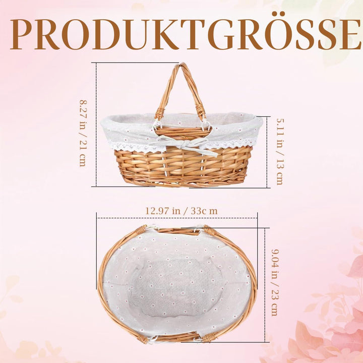Toyvian Wickelkorb Für Blumenmädchen Handgewebter Storage Basket Für Hochzeiten Picknick Und Dekorat
