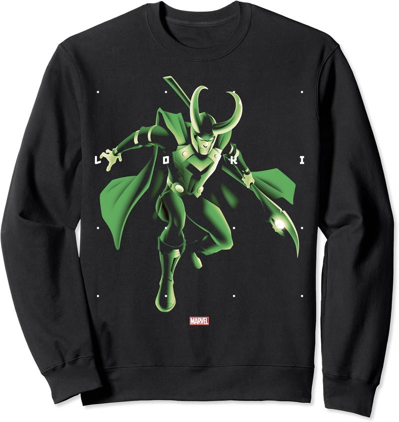 Marvel Loki Halftone Word Stack Portrait Sweatshirt
