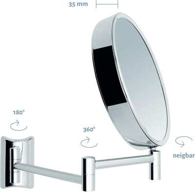 Libaro Kosmetikspiegel Imola 360° Schminkspiegel mit Wandmontage, Rasierspiegel doppelseitig mit Ver