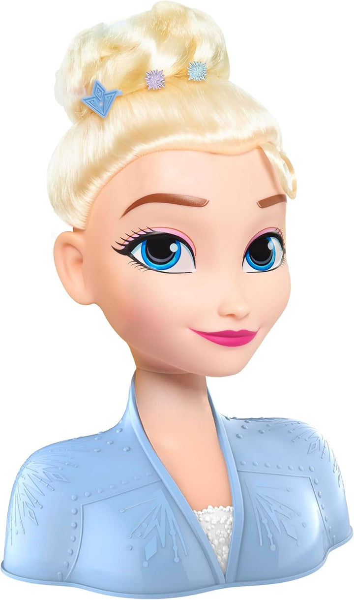 Just Play Disney Frozen 2 ELSA die Schneekönigin Frisierkopf Deluxe 20cm mit 14 Zubehörteilen für St