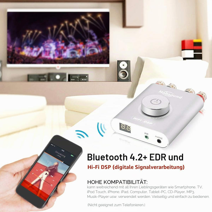 Nobsound NS-20G Mini Digital Power Amplifier Bluetooth HiFi Stereo Amp Leistungsverstärker 100W+100W