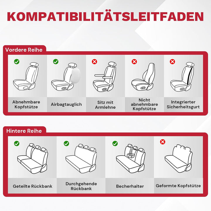 AutoSitzbezüge für Skoda Superb 2002-2026, Nappa Leder Auto Sitzbezug 5 Stück, Wasserdichter Sitzsch
