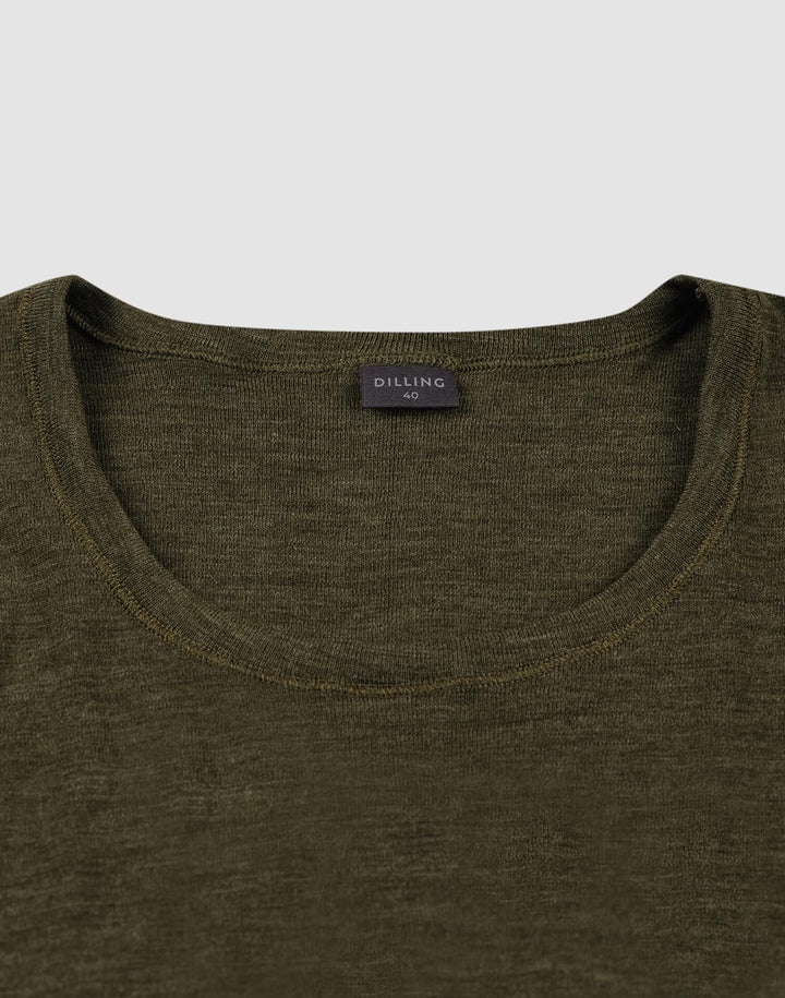 Dilling Damen T-Shirt aus Merinowolle 34 Dunkelgrün Meliert, 34 Dunkelgrün Meliert