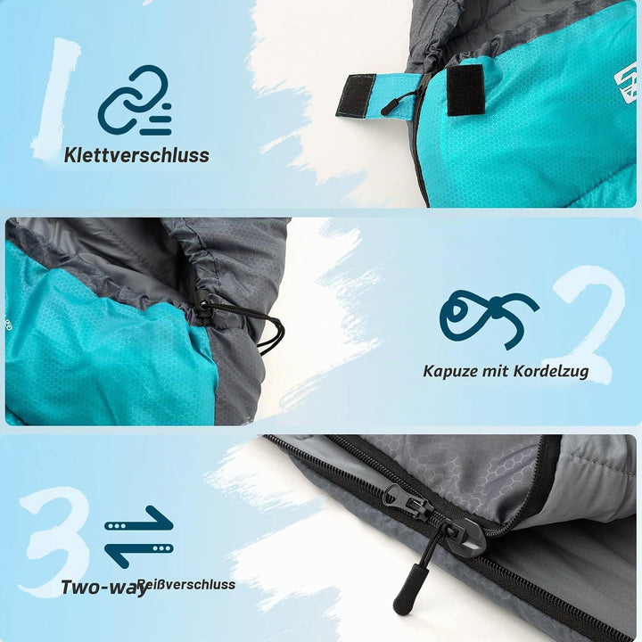 Bessport Schlafsack Outdoor Mumienschlafsack 3 Saison Klein und Ultraleicht Erwachsene Schlafsack Wa