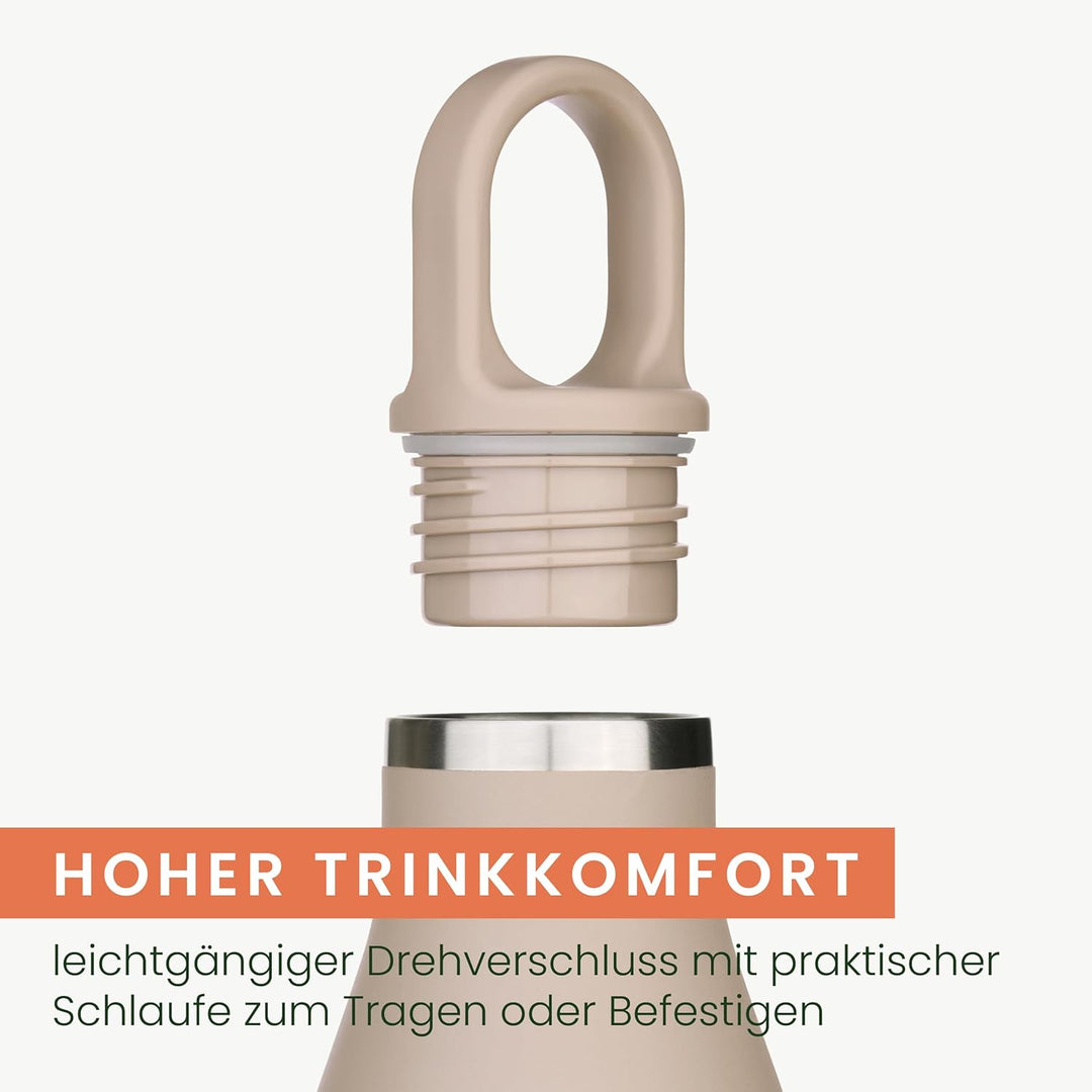 Groenenberg Trinkflasche Edelstahl 500ml oder 750ml | 100% Auslaufsicher | Thermosflasche Kohlensäur
