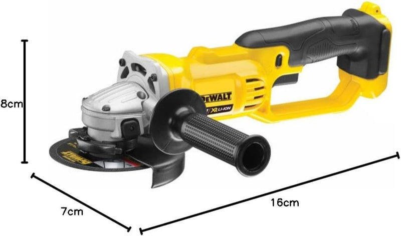 Dewalt 18 Volt 125 mm Akku-Winkelschleifer DCG412NT (flaches Getriebegehäuse, werkzeuglose verstellb