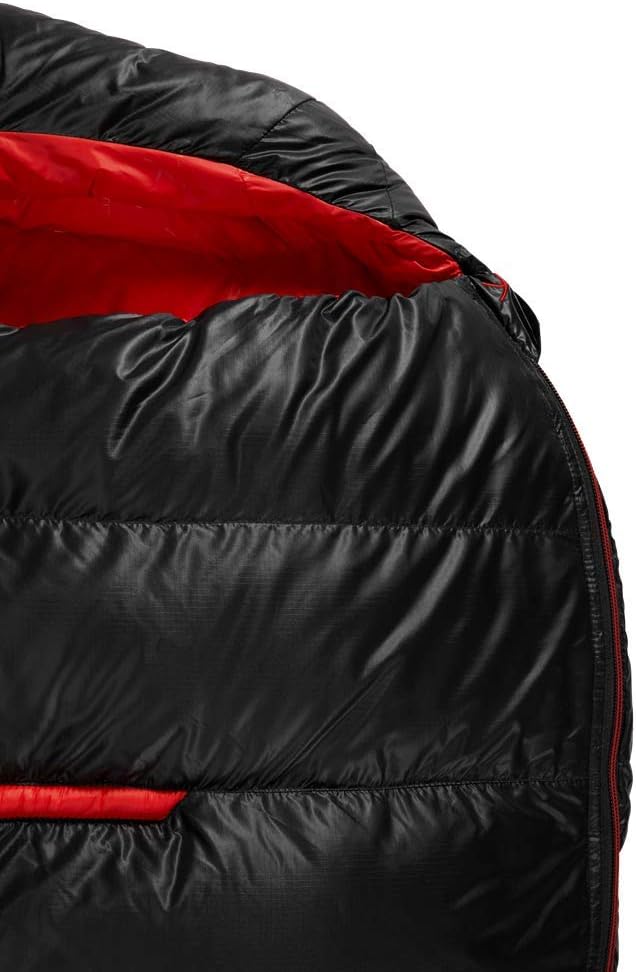 Yeti Vib 250 +5 Grad - Daunenschlafsack Schwarz/Rot XL/LI, Schwarz/Rot XL/LI
