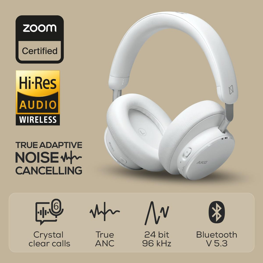 AKG N9 Hybrid Over-Ear Kopfhörer – Kabeloser kristallklarer Sound, True Adaptive Noise Cancelling, Z