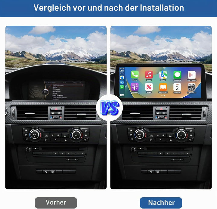 Road Top 12,3 Zoll Ultraschmaler Autoradio Carplay für BMW 3er CIC | für BMW 3er E90/E91/E92/E93 200