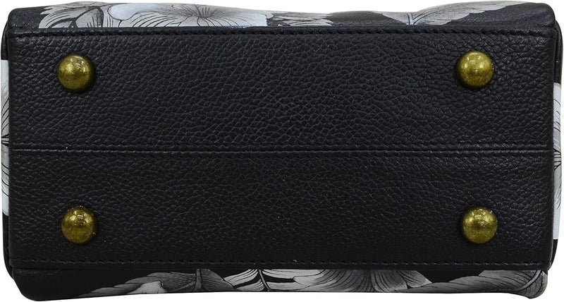 Anuschka Handbemalte Organiser Tasche aus echtem Leder mit Reissverschluss Cleopatra Leopard, Cleopa