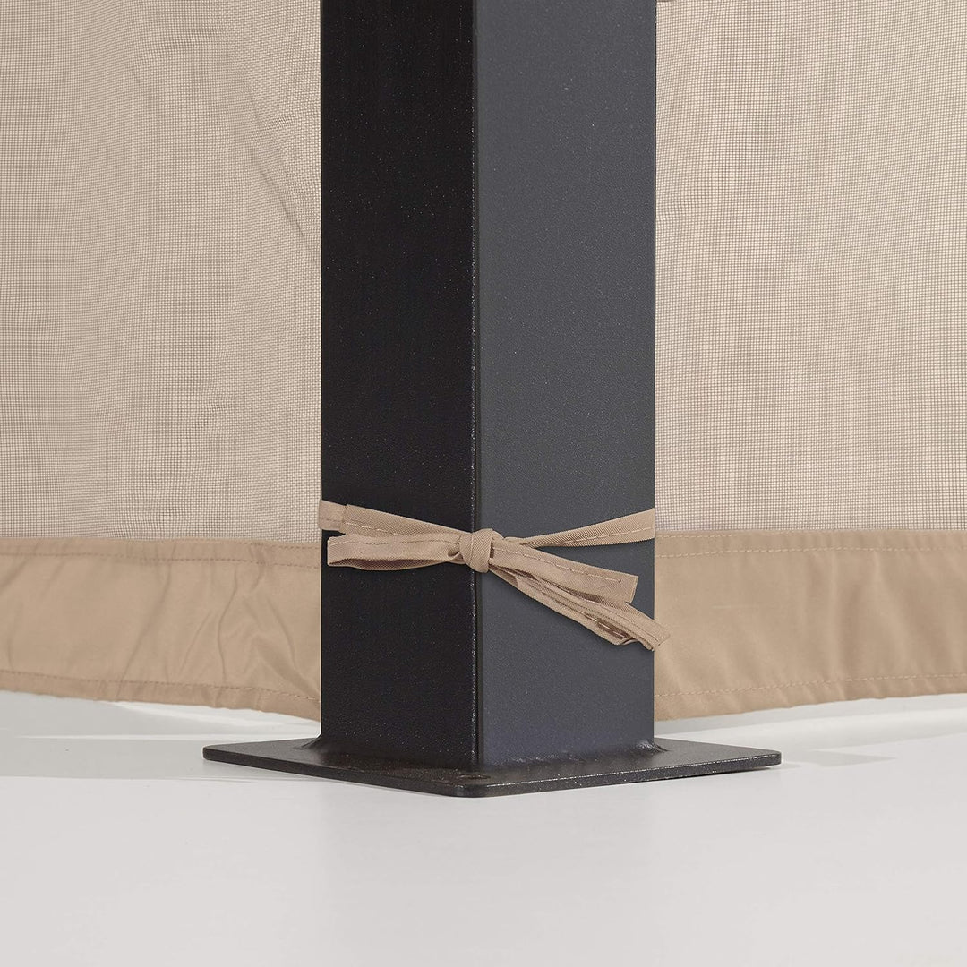 Moskitonetz für Gartenpavillon Rendezvous Premium 3x3 m - Polyester - Insektengitter inkl. Ringe, mi