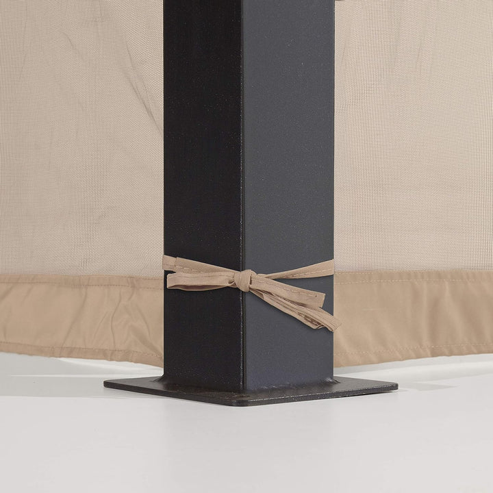 Moskitonetz für Gartenpavillon Rendezvous Premium 3x3 m - Polyester - Insektengitter inkl. Ringe, mi