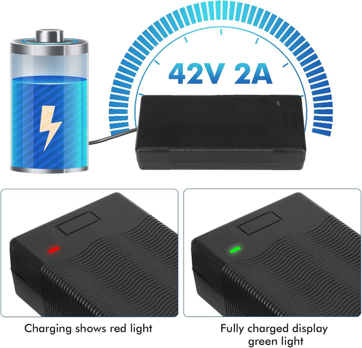Ladegeräte für Scooter，42V 2A E Scooter Ladegeräte，36V Elektroroller Universal Lithium Batterie Lade