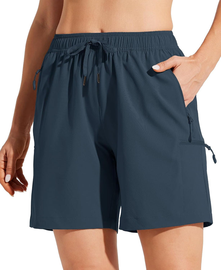 WILLIT Damen Wanderhose Sommer Cargohose schnelltrocknend Wandern Kurz leichte Sport Shorts mit Tasc