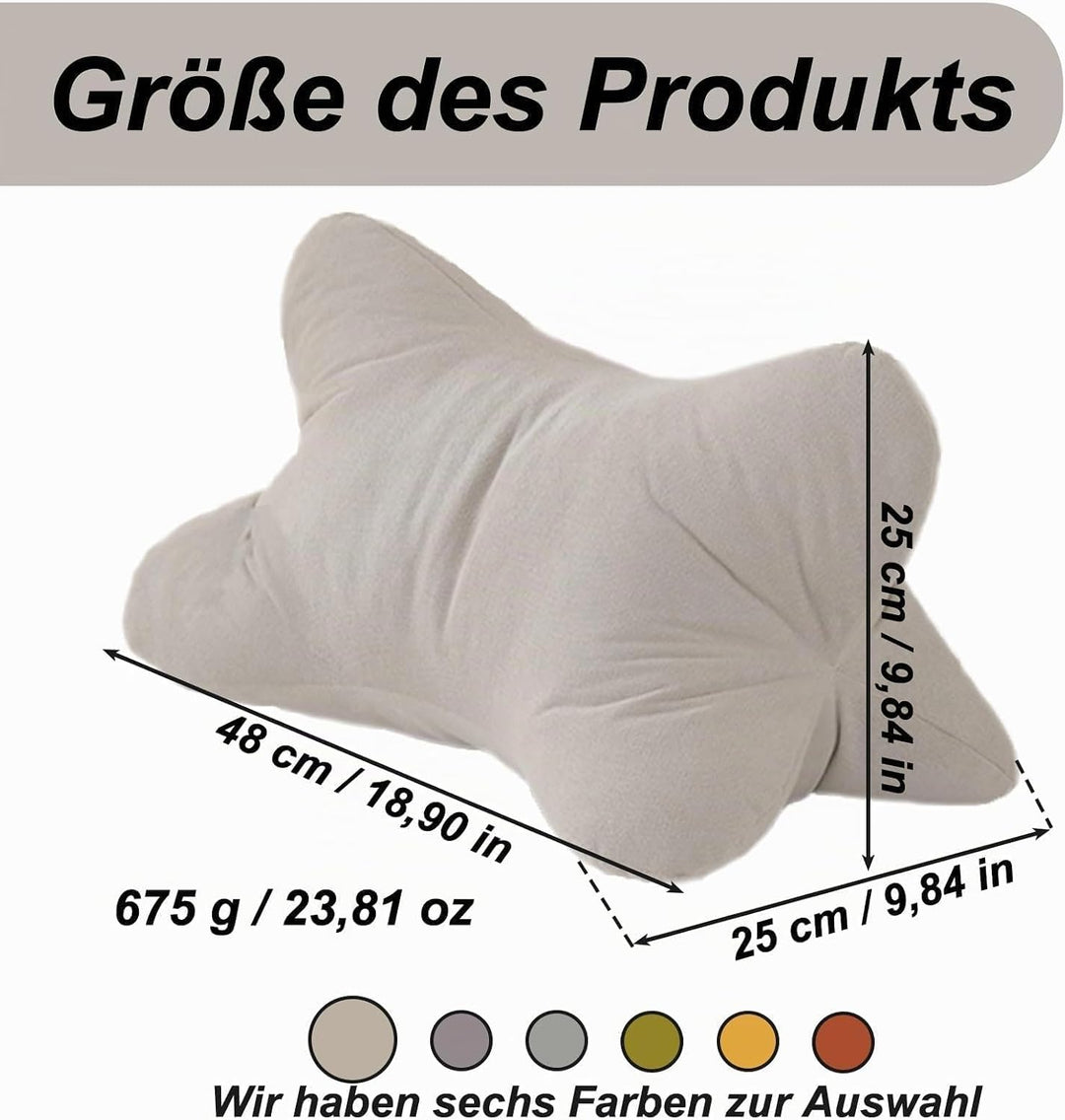 Nackenkissen Lesekissen, Leseknochen Nackenrolle, Ergonomische Form, Leseknochen, Lendenstütze Flexi