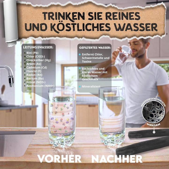 Baytiz | Aktivkohle Wasserfilter - Binchotan Aktivkohlefilter zur Wasseraufbereitung - Wasser Water