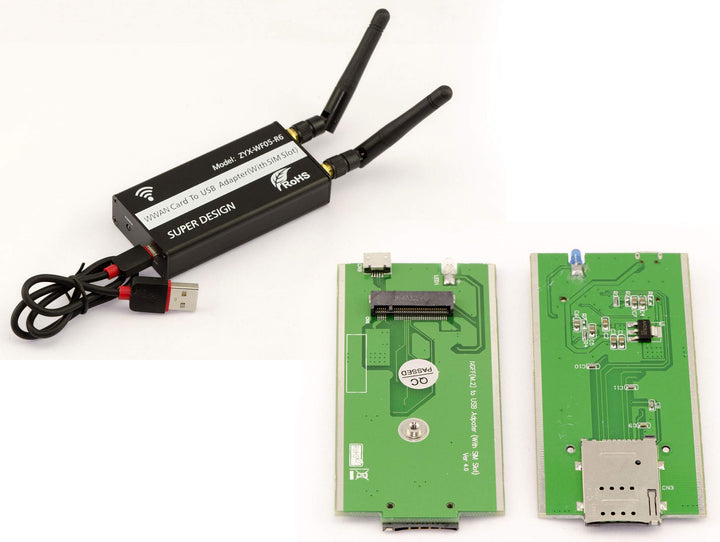 KALEA-INFORMATIQUE USB-Adapter für M.2 WWAN LTE-Karte (M2 Socket 2 SSIC-Base WWAN), mit SIM-Kartenst