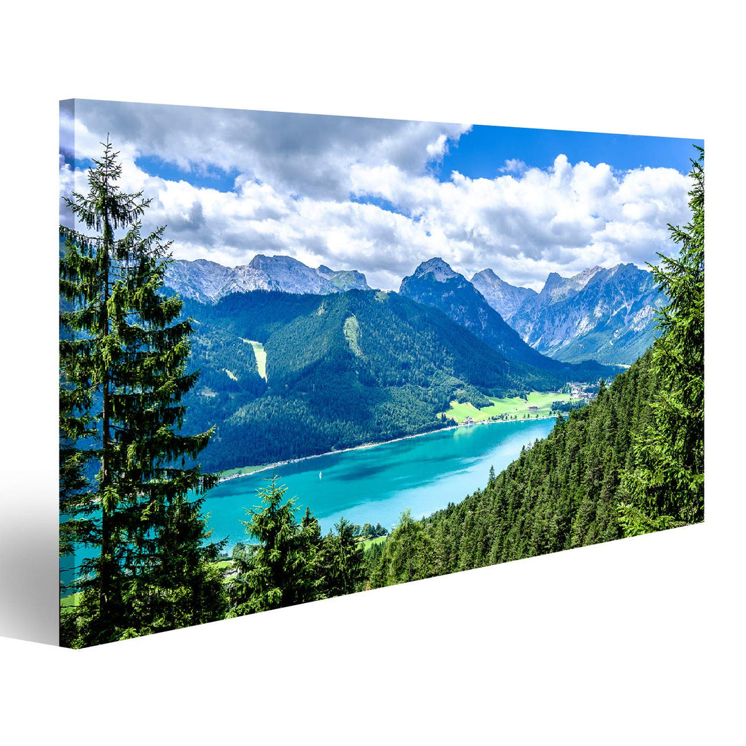 Bild auf Leinwand achensee in österreich - pertisau Wandbild Leinwandbild Kunstdruck Poster 100x57cm