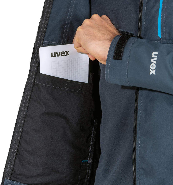 Uvex Tune-up Softshell-Arbeitsjacke für Herren - atmungsaktiv & wasserabweisend M Blau, M Blau