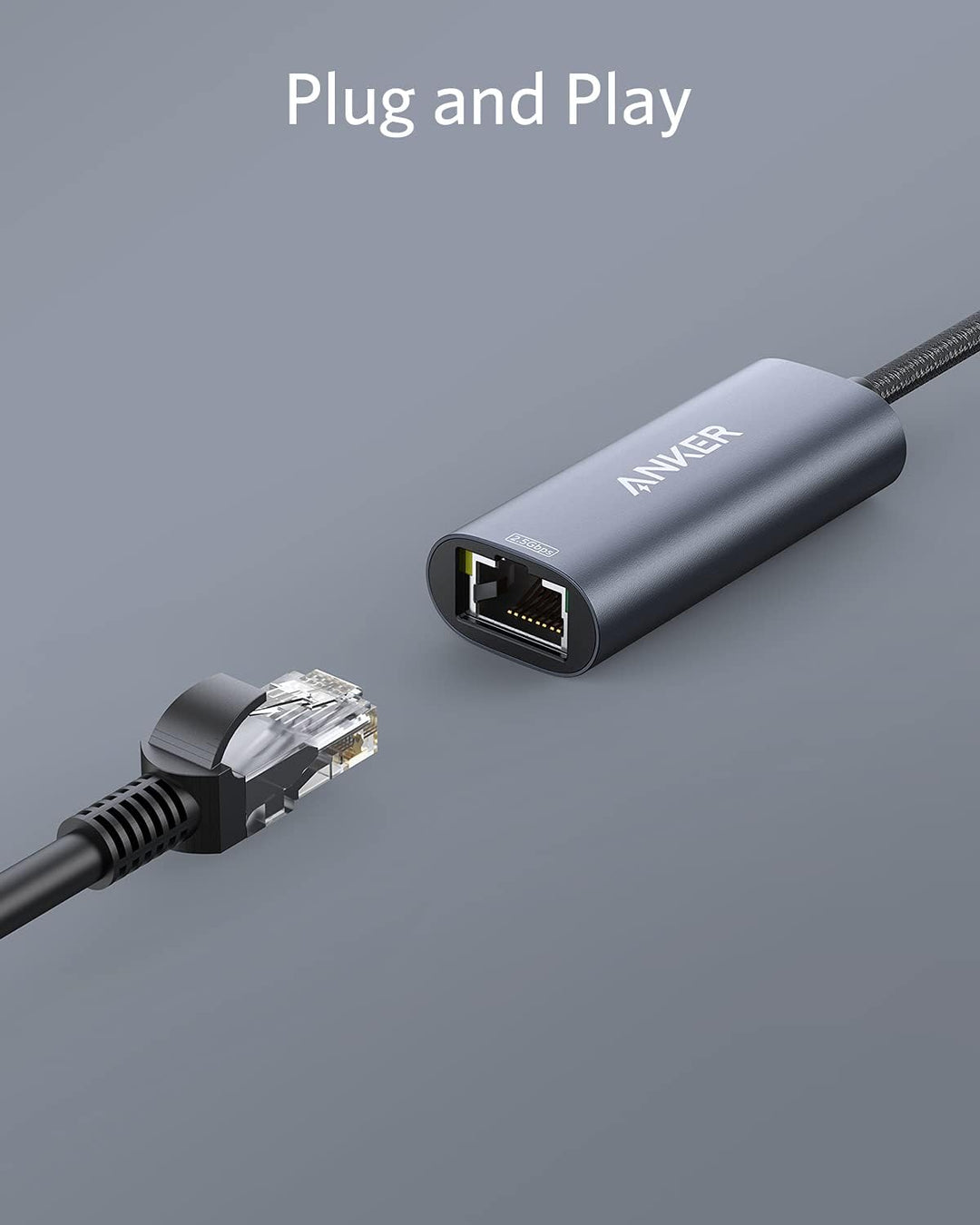 Anker PowerExpand USB-C auf Gigabit Ethernet Adapter, USB-C auf 2.5 Gbps Ethernet Hub aus Aluminium,