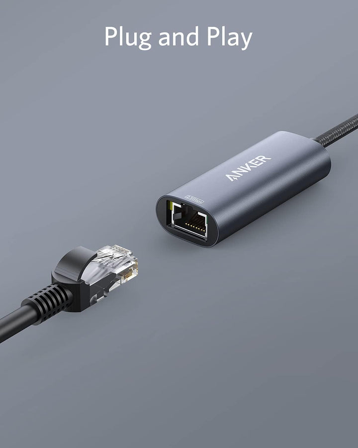 Anker PowerExpand USB-C auf Gigabit Ethernet Adapter, USB-C auf 2.5 Gbps Ethernet Hub aus Aluminium,