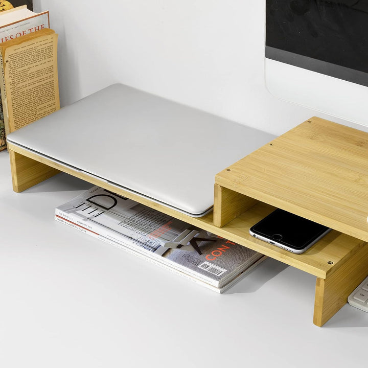 SoBuy BBF07-N Design Monitorerhöhung für 2 Monitore Monitorständer Bildschirmständer Notebookständer