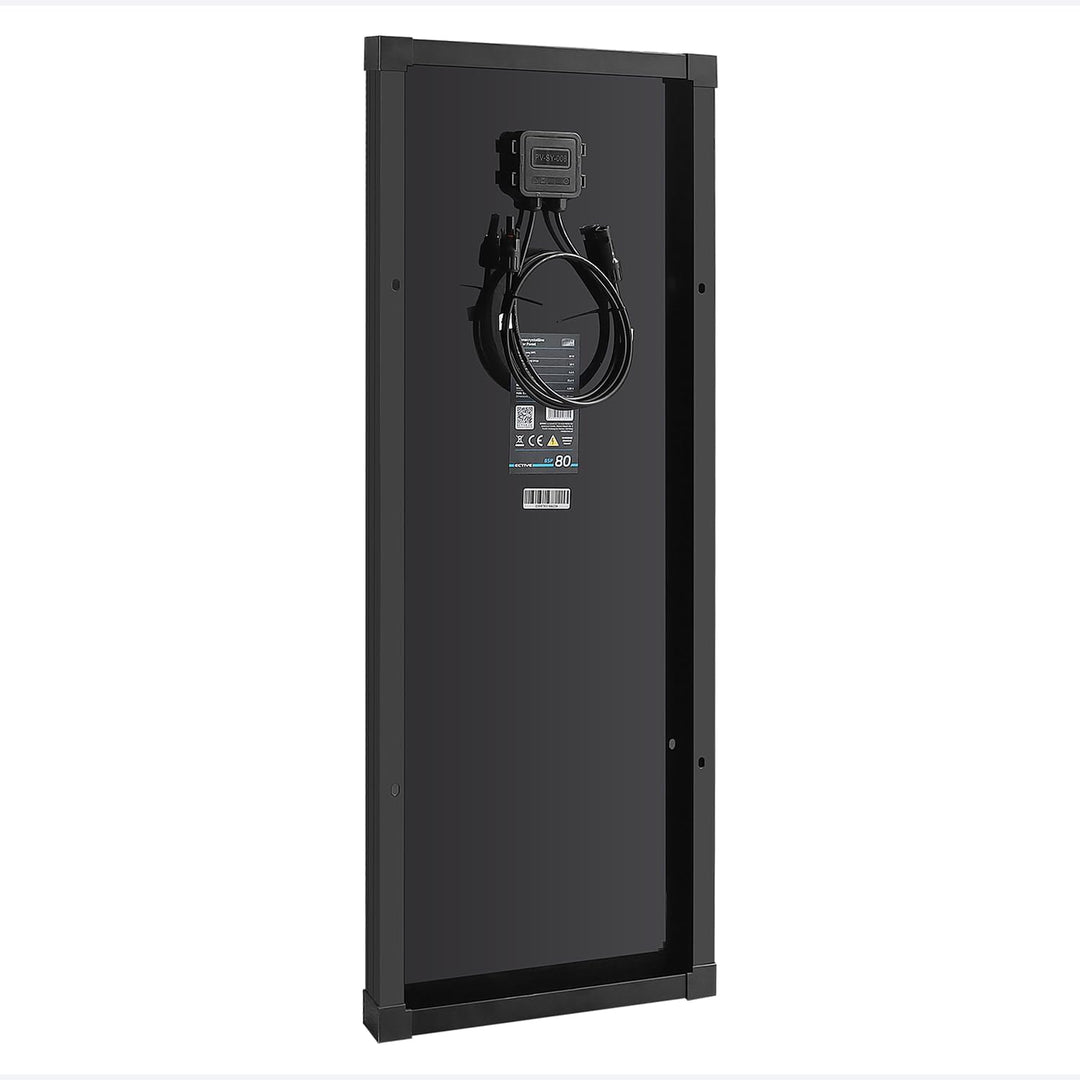 ECTIVE Solarpanel BSP 80 Black - 80W, 4,4A, 72 Zellen, für 12V 24V Batterieladeregler - Monokristall