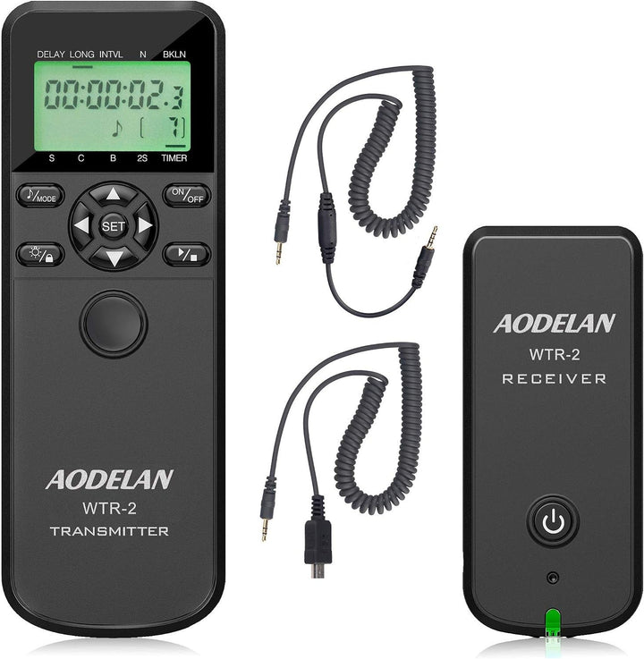 AODELAN WTR2 Kabelloser Fernauslöser Timer Kabelfernauslöser Kompatibel mit Panasonic, Olympus, Leic