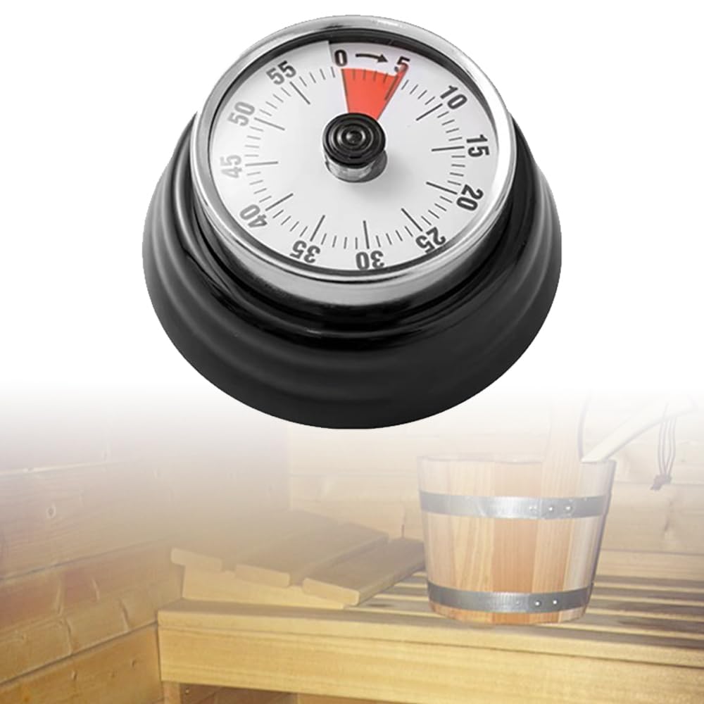 VOVCIG Edelstahl Sauna Timer, mechanischer Uhr-Timer für Saunäle und Wellnesszentren, Sauna-Zubehör,