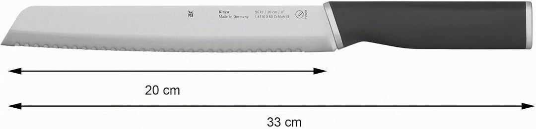 WMF Kineo Brotmesser Wellenschliff 33 cm, Made in Germany, Brötchenmesser scharf, Performance Cut, S