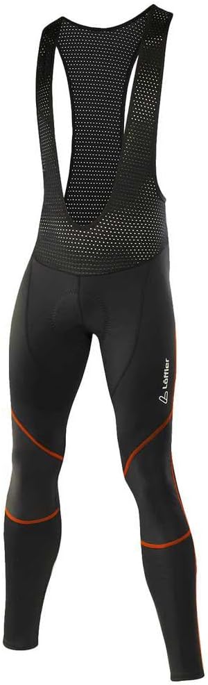 Löffler Herren Elastic Ws Bike Bib Tights Leggings Black/Neon Yellow 48, Black/Neon Yellow 48