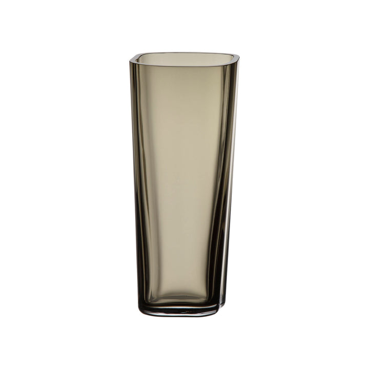 Iitala Vase aus der Alvar Aalto Collection aus Mundgeblasenem Glas in der Farbe Smoky Grey, 18x7,4cm