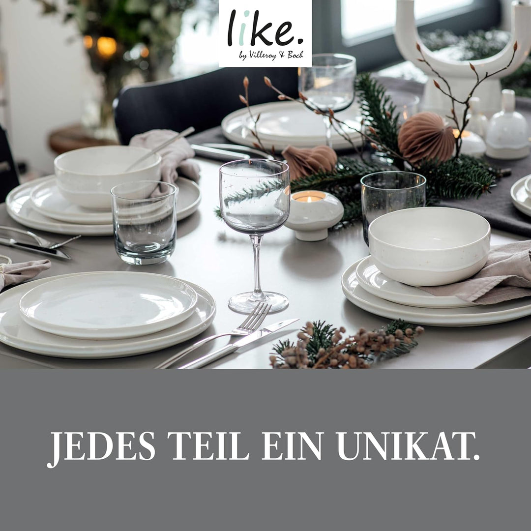 like. by Villeroy &amp; Boch – Winter Glow Schale auf Fuss, Weihnachtsdeko aus Premium Porzellan, Dekora