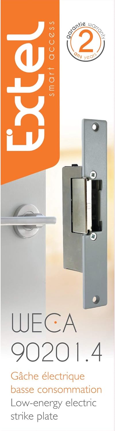EXTEL Elektrischer Türoffner mit Speicherfunktion kurz (16cm), Grau