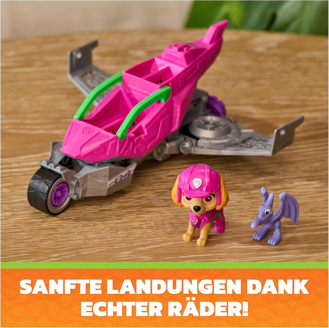 PAW PATROL: Der Dino Film, Skyes Dino-Rettungsjet, Fahrzeug im Kinofilm-Look inkl. Skye-Figur, Spiel