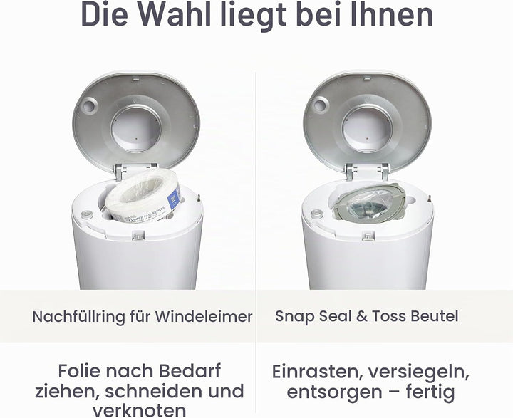 Munchkin UV Snap, Seal &amp; Toss Windeleimer Nachfüllbeutel für 600 Windeln, 20 Stück
