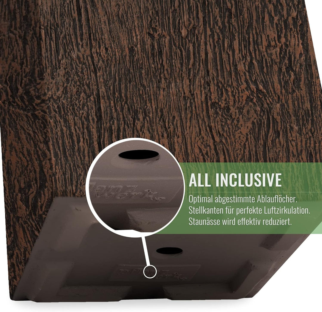 Pflanzwerk® Pflanzkübel Cube Wood Braun 38x44x44cm *Frostbeständig* *UV-Schutz* *Qualitätsware*
