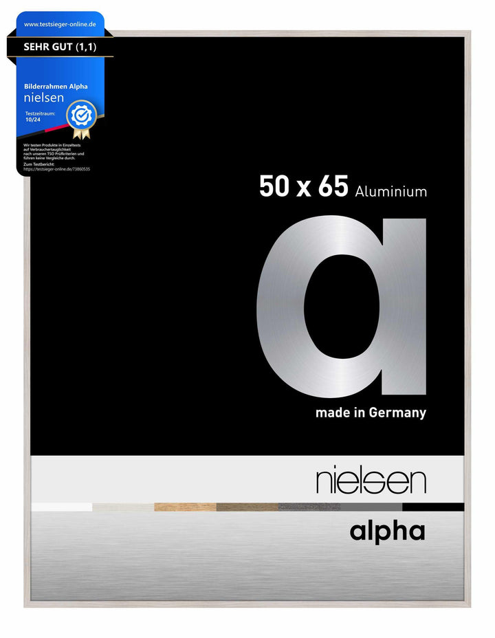 nielsen Aluminium Bilderrahmen Alpha, 50x65 cm, Eiche Weiss Eiche Weiss 50 x 65 cm, Eiche Weiss 50 x